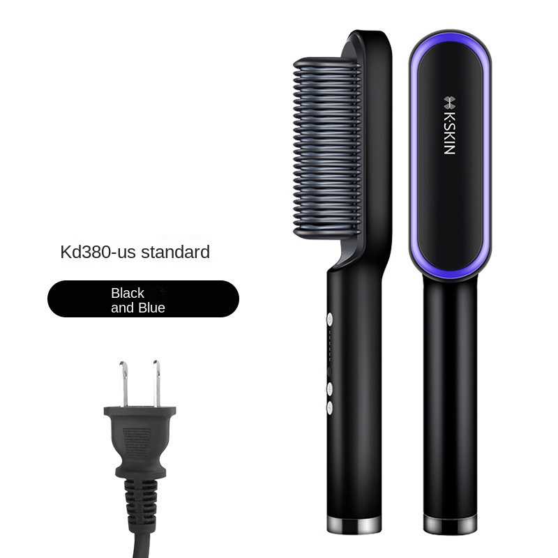 Hair straightening comb brush